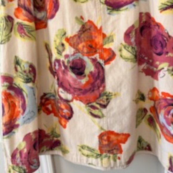 J Jill Cotton A-line Floral Skirt Women’s Size 12 Mulit Colors - Picture 2 of 13